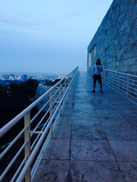 Albert in his happiest of places: The Getty at dusk