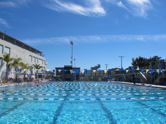 Went to the Santa Monica College pool to beat the heat. 